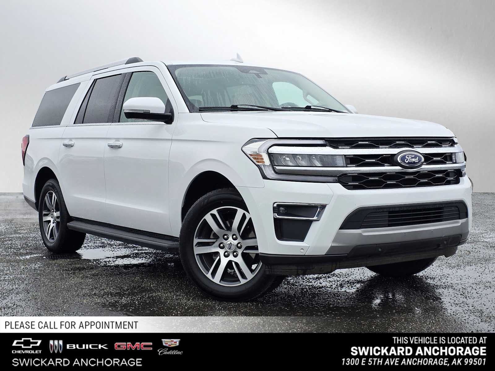 2024 Ford Expedition Limited MAX in White — front three-quarter view