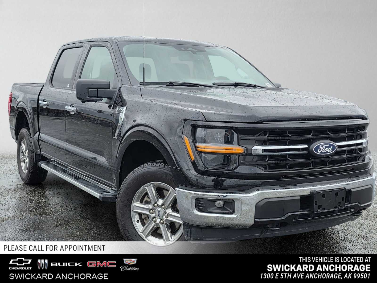 2024 Ford F-150 XLT in Black — front three-quarter view