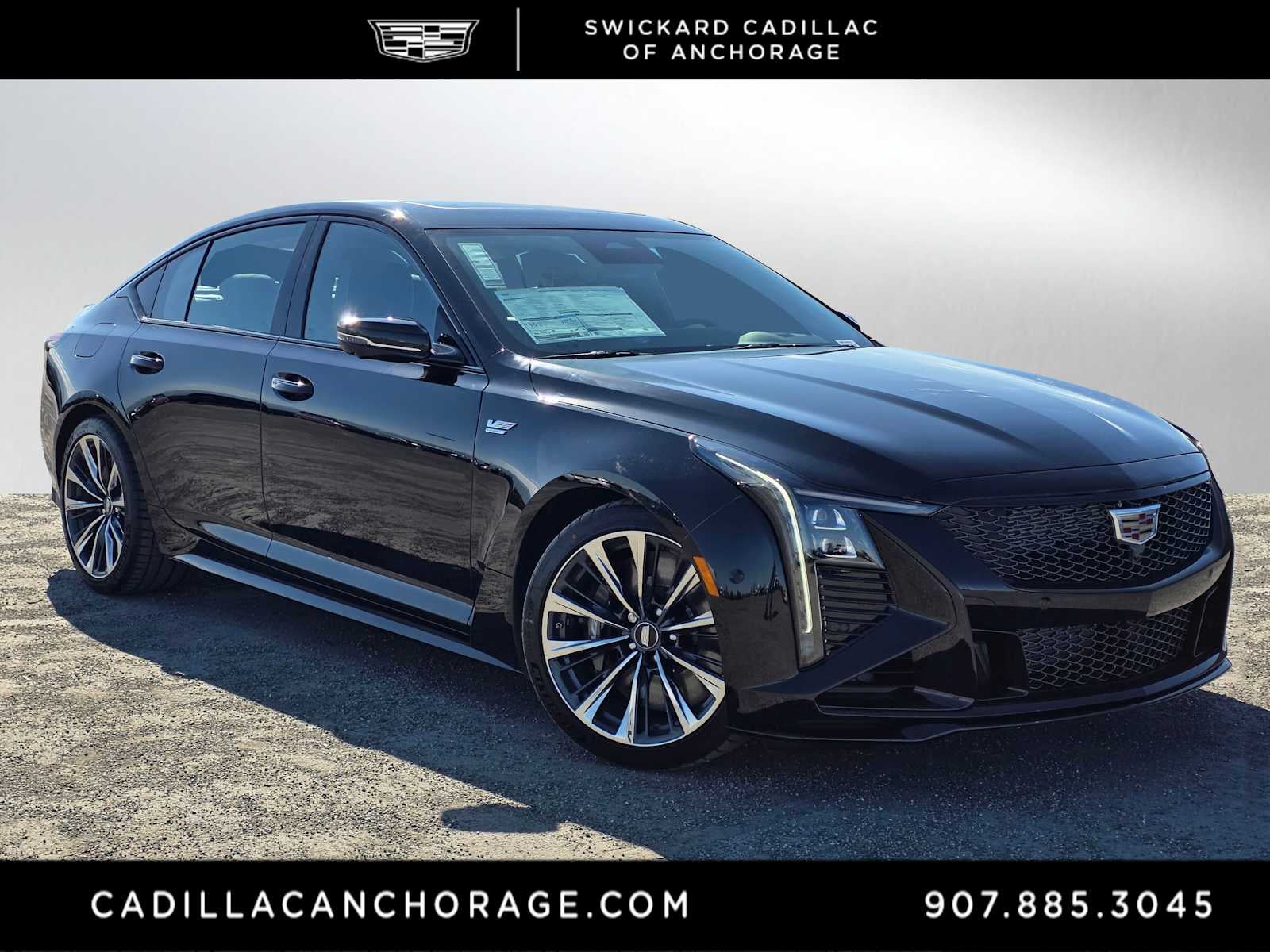 2026 Cadillac CT5-V V-Series Blackwing in Black Raven — front three-quarter view