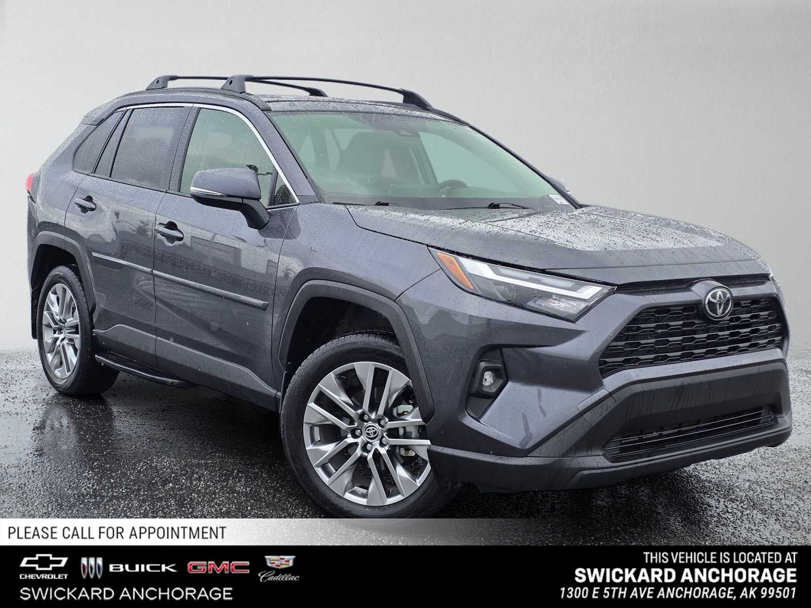 2025 Toyota RAV4 XLE Premium in Gray — front three-quarter view