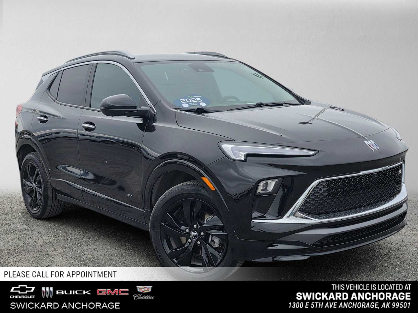2025 Buick Encore GX Sport Touring in Ebony Twilight Metallic — front three-quarter view